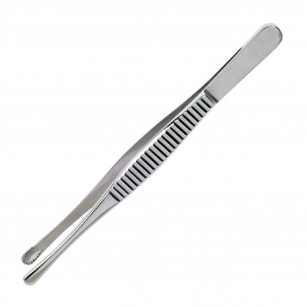 Пінцет зубчатолапчатий. Довжина 15,0 см, ширина робочої частини 6 мм